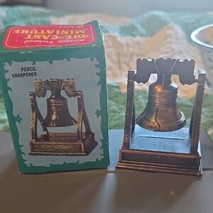 Liberty Bell Pencil Sharpener - Bronze Toned Desk Accent